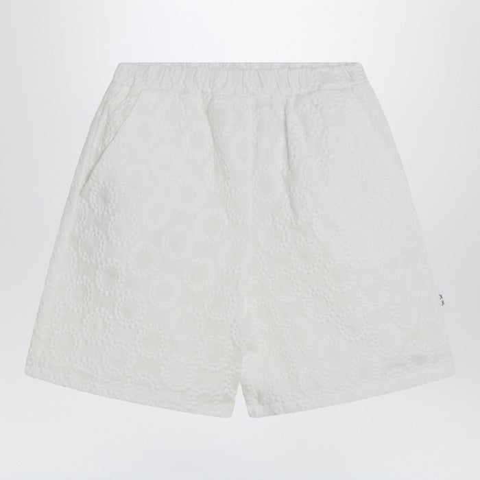 Douuod White Cotton Shorts