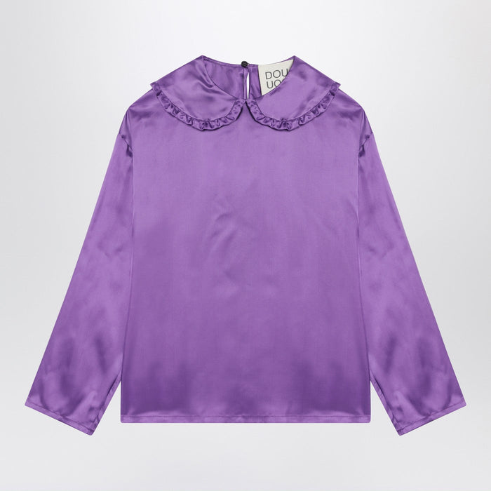 Douuod Purple Satin Blouse