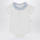 Teddy & Minou White Romper With Liberty Fabric Collar