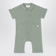Teddy & Minou Sage Green Romper In Cotton Muslin