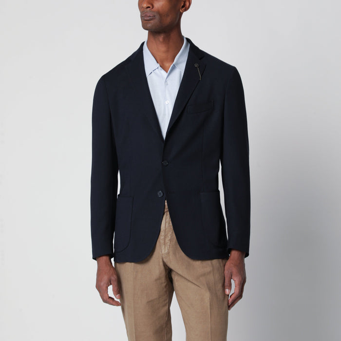 Santaniello Black Singlebreasted Woolblend Jacket