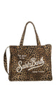 Mc2 Saint Barth Leopard Print Canvas Tote Bag With Logo