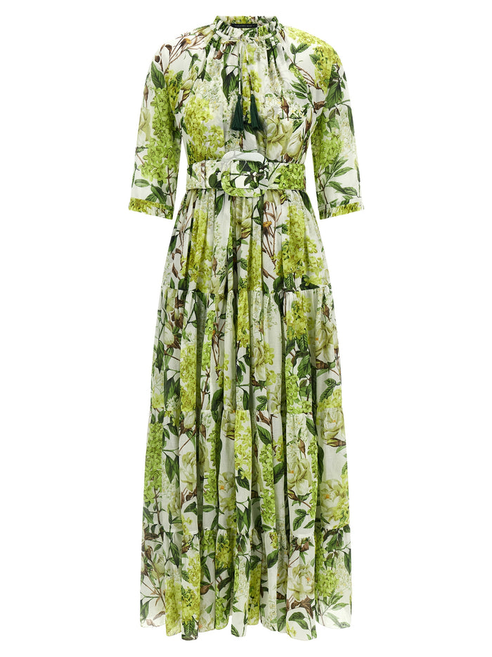 Samantha Sung 'Eden' Long Dress In Cotton Muslin With All Print