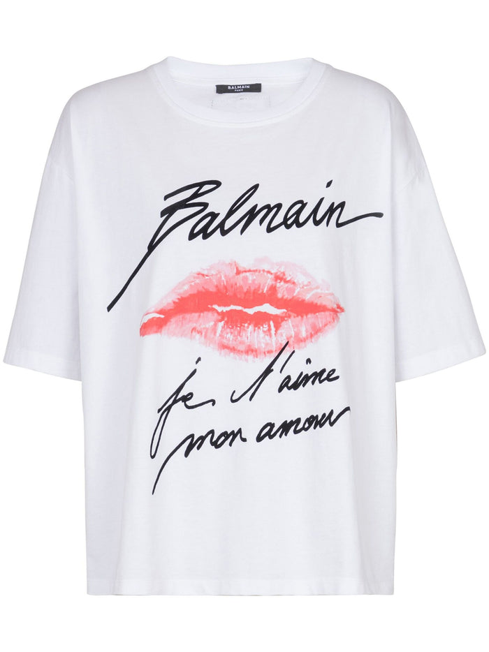 Balmain Ss  Kiss Print T-Shirt