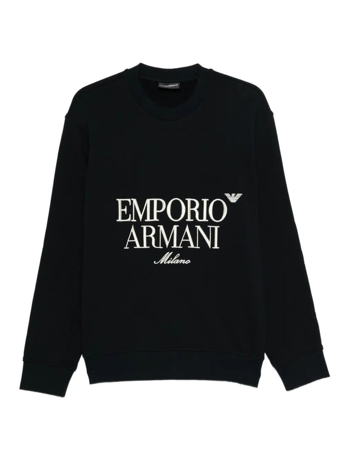 Emporio Armani Emporio Armani Logo-Embroidered Crew-Neck Sweatshirt