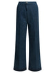Shaft Jeans Flaire Smocking Wide Leg Blue Cotton Jeans