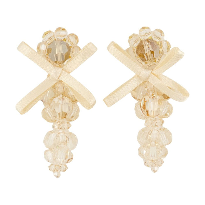 Simone Rocha Petite Bow Earrings -  - Crystal - Yellow