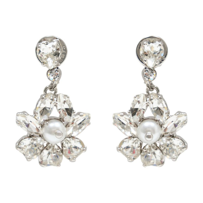 Simone Rocha Heartbloom Drop Earrings -  - Crystal - Ivory
