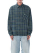 Erl Erl Green Cotton Check Shirt