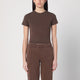 Entire Studios Brown Cropped T-Shirt In Cotton