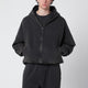 Entire Studios Washed Black Cotton Zip-Up Hoodie