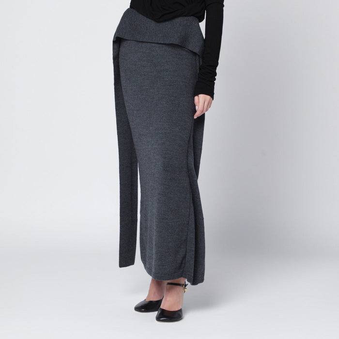 Entire Studios Long Grey Wool Skirt