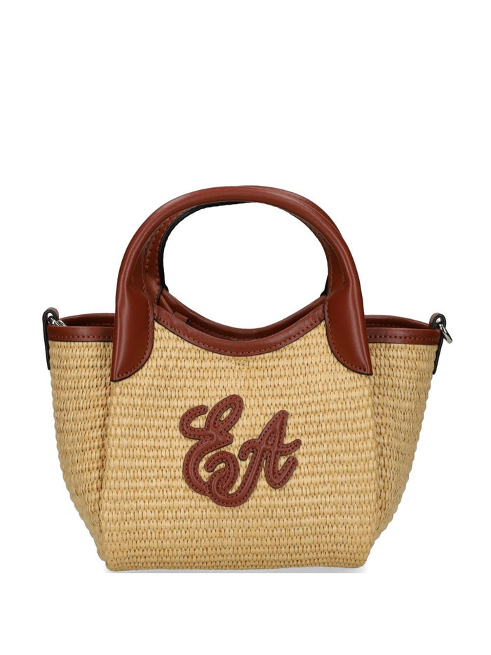 Emporio Armani Small Straw Tote Bag