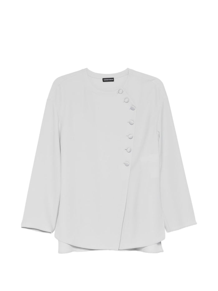 Emporio Armani Button Embellishment Round Neck Shirt