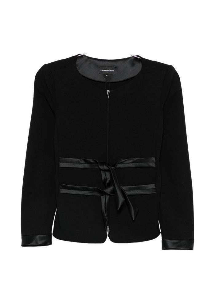 Emporio Armani Bow-Detail Collarless Jacket