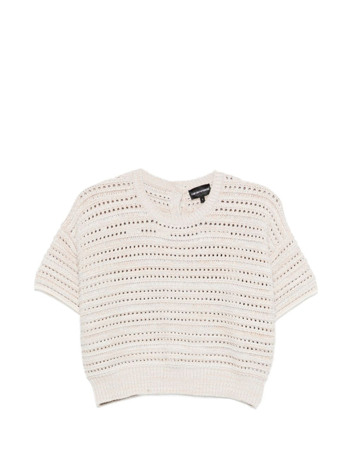 Emporio Armani Beige Cotton-Blend Sweater