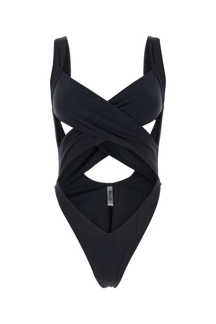 Reina Olga Black Stretch Nylon Exotica Trikini