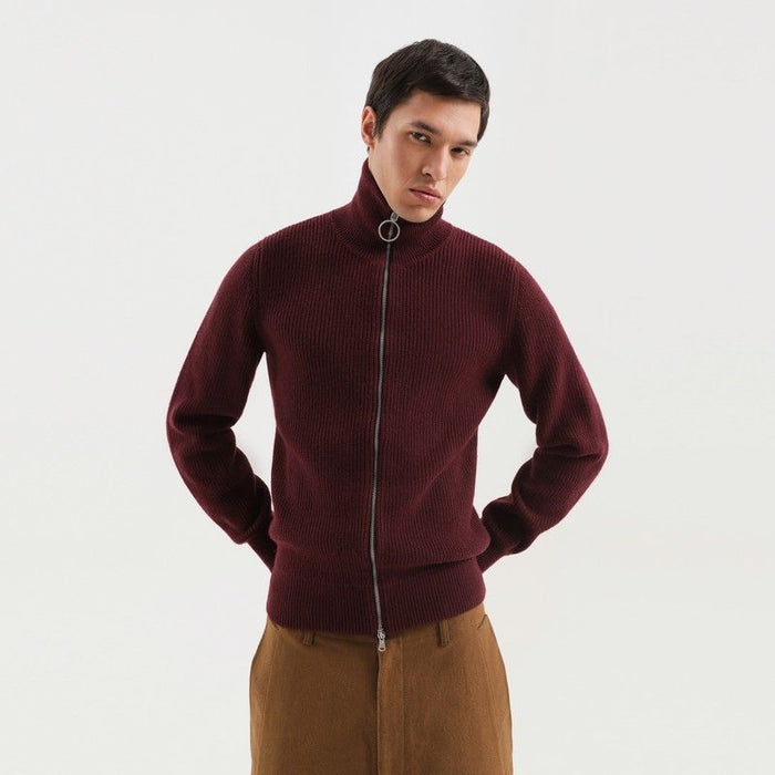 1989 Studio  Burgundy Zip Turtleneck Sweater