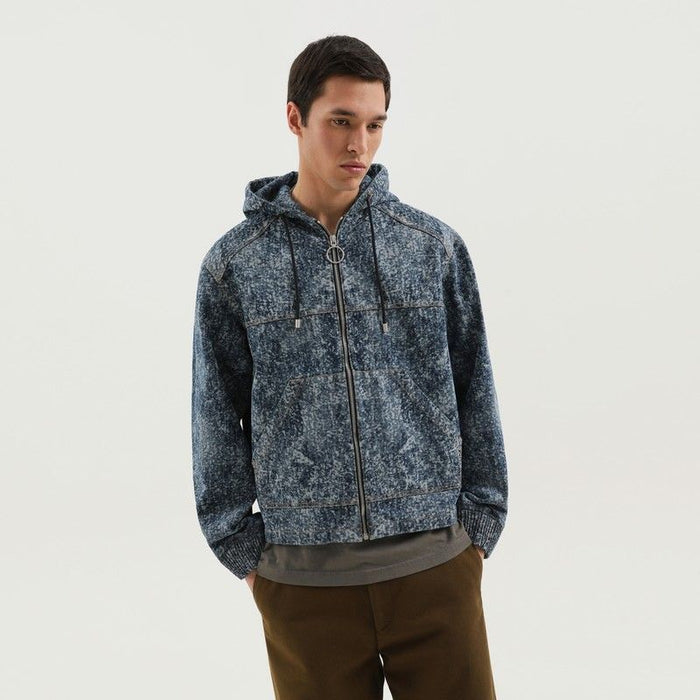 1989 Studio  Denim Marbled Zip Hoodie