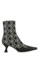 Marine Serre Embroidered Cotton Blend Moon Diamant Ankle Boots
