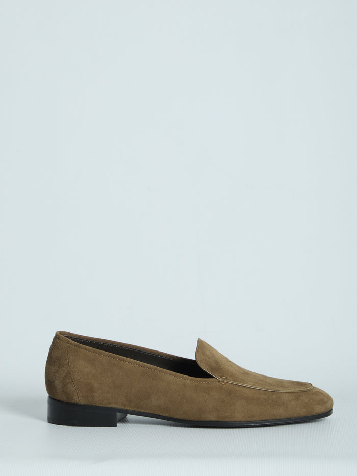 The Row Brown Suede Adam Loafers