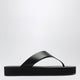 The Row Black Dune Leather Flipflops