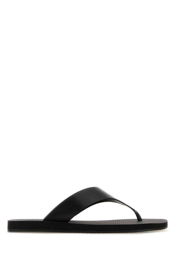 The Row Dune Ginza Classic Leather Sandal Black