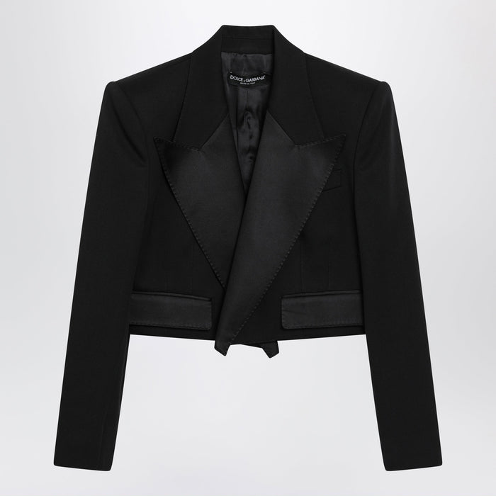 Dolce&Gabbana Black Wool Gabardine Spencer Tuxedo