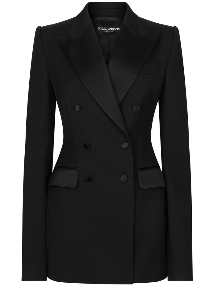 Dolce & Gabbana Black Double-Breasted Wool Blazer