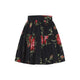 Dolce & Gabbana Short Cotton Skirt With Bouquet Rose Print, Black