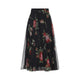 Dolce & Gabbana Chiffon Circle Skirt With Bouquet Rose Print, Black