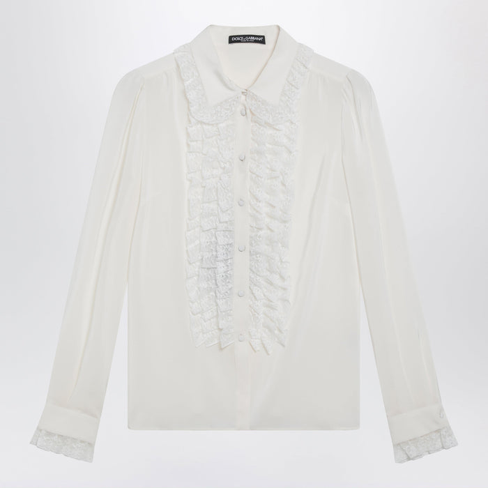 Dolce&Gabbana Silk And Lace Shirt With Ruffles