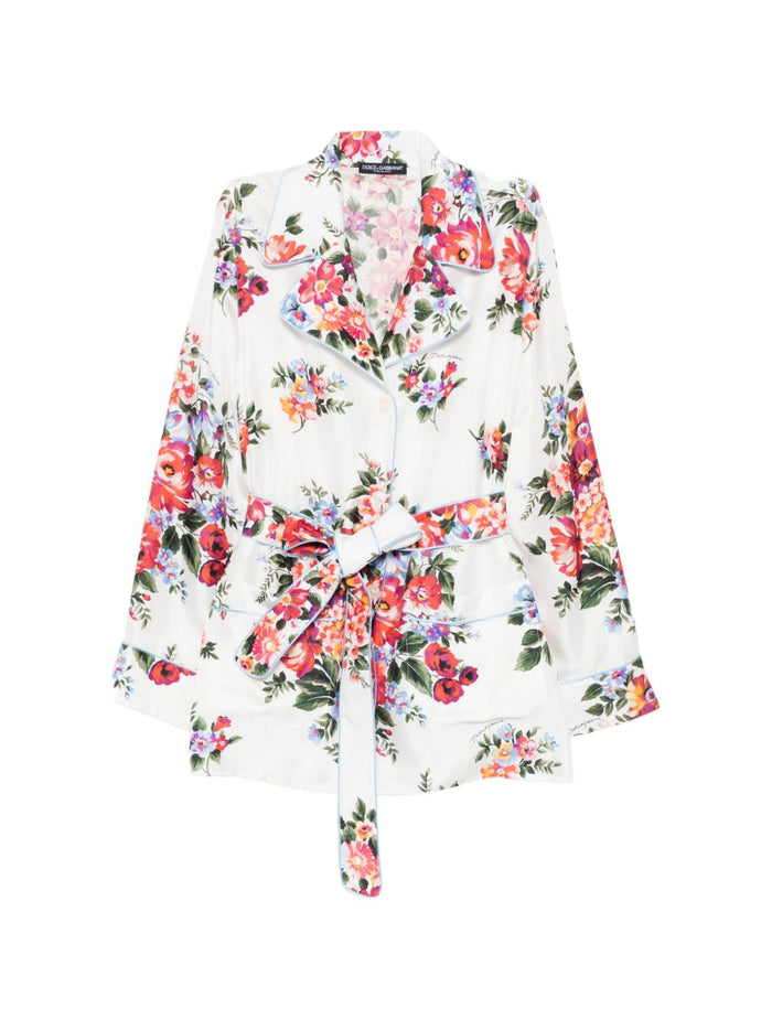 Dolce & Gabbana Flower Print Silk Shirt