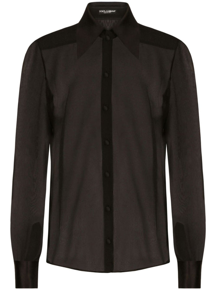 Dolce & Gabbana Black Wool Blend Shirt