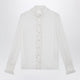 Dolce & Gabbana Silk Georgette Shirt With Ruffles In Optic White