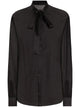 Dolce & Gabbana Black Silk Shirt With Bow