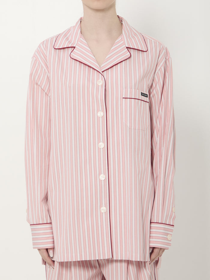 Dolce & Gabbana Pink Cotton Silk Shirt