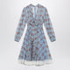 Dolce&Gabbana Floral Bouquet-Print Chiffon Dress In Light Blue