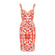 Dolce & Gabbana Orange And White Charmeuse Maiolica Midi Dress