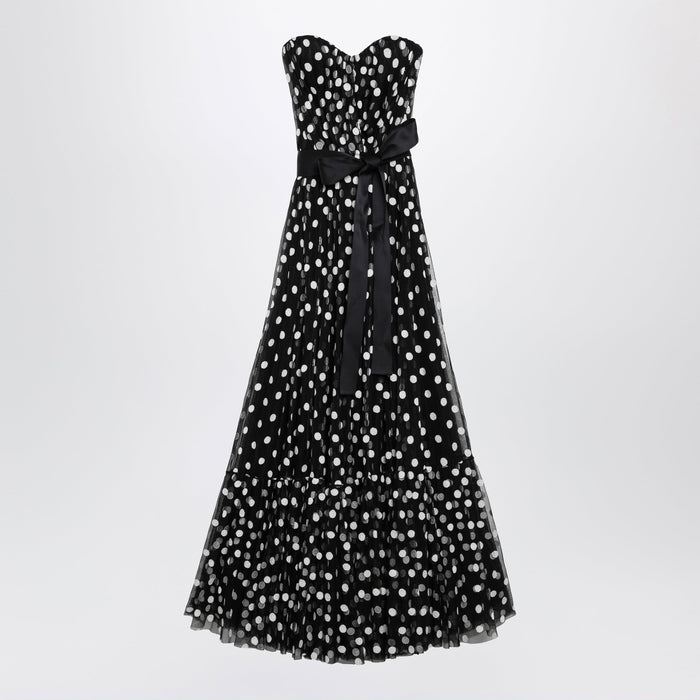 Dolce&Gabbana Long Strapless Polka Dot Tulle Dress