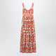Dolce&Gabbana Maiolica-Print Poplin Maxi Dress In Orange Cotton