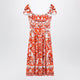 Dolce&Gabbana Maiolica-Print Cotton Poplin Dress In Orange
