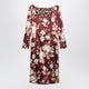 Dolce&Gabbana Burgundy Satin Dress With Floral Print