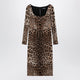 Dolce&Gabbana Leopard-Print Long-Sleeve Dress In Viscose