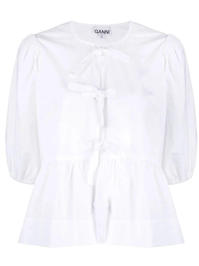 Ganni Poplin Peplum Blouse