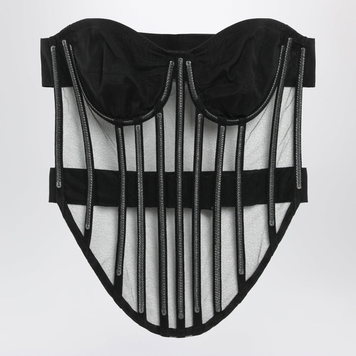 Dolce&Gabbana Black Corset Embellished With Tulle