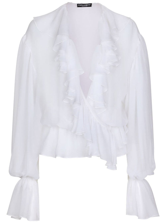 Dolce & Gabbana Chiffon Blouse With Ruffles