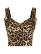 Dolce & Gabbana Leopard-Print Charmeuse Bustier Top