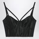 Dolce & Gabbana Heartneck Satin Bustier Top In Black