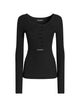 Dolce & Gabbana Ribbed Cotton Serafino T-Shirt